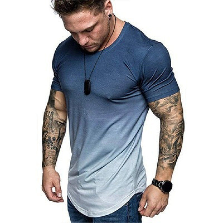Men's sporty t-shirt with modern gradient and figure-hugging cut Lisslune