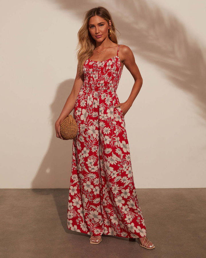 Women's maxi dress with floral design and elastic waist Lisslune