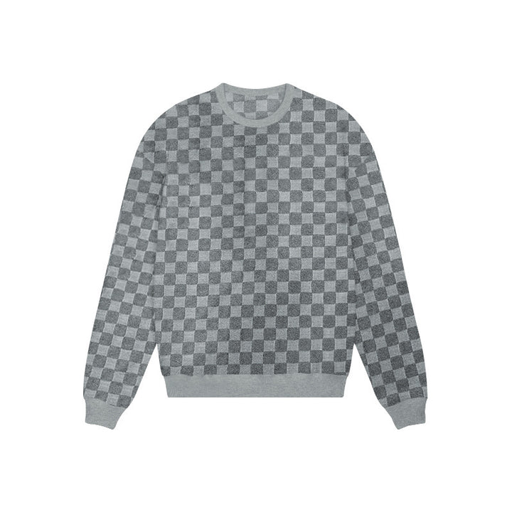 Men's crew neck knitted sweater in modern design with textured surface Lisslune
