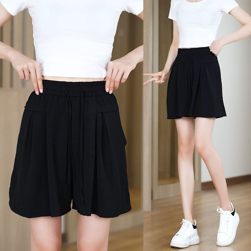 Women's short leisure pants with elastic waistband and practical side pockets Lisslune