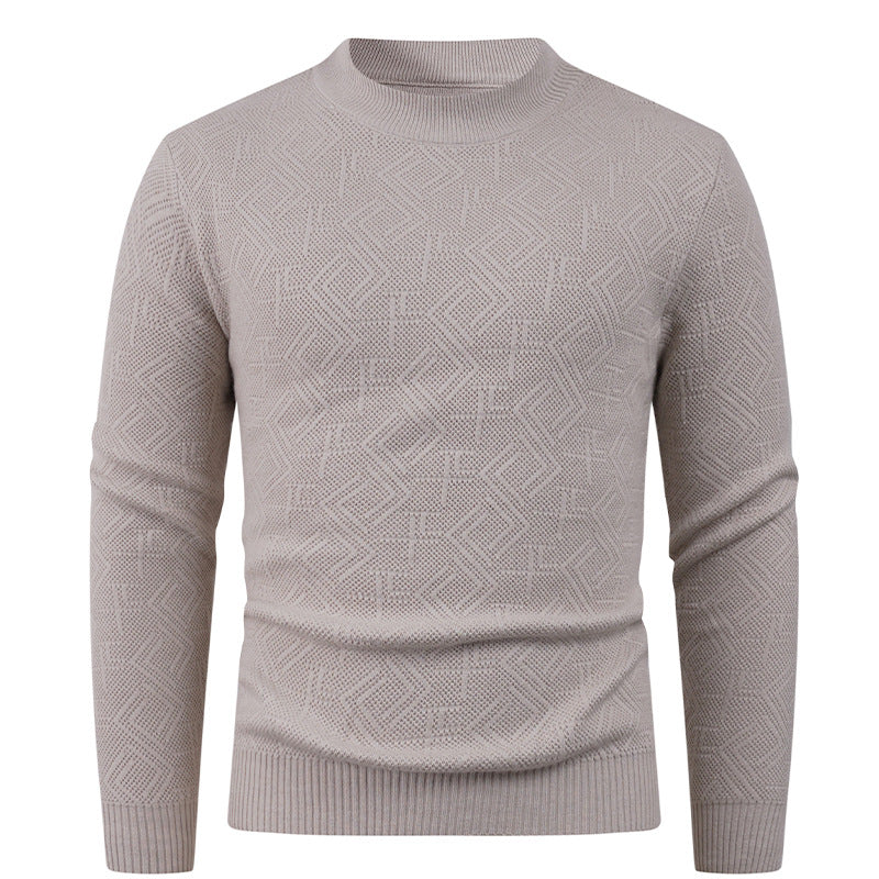Men's Textured Crew Neck Sweater Lisslune