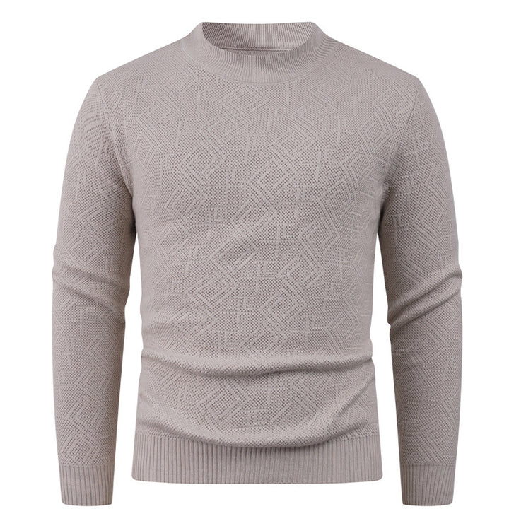 Men's Textured Crew Neck Sweater Lisslune