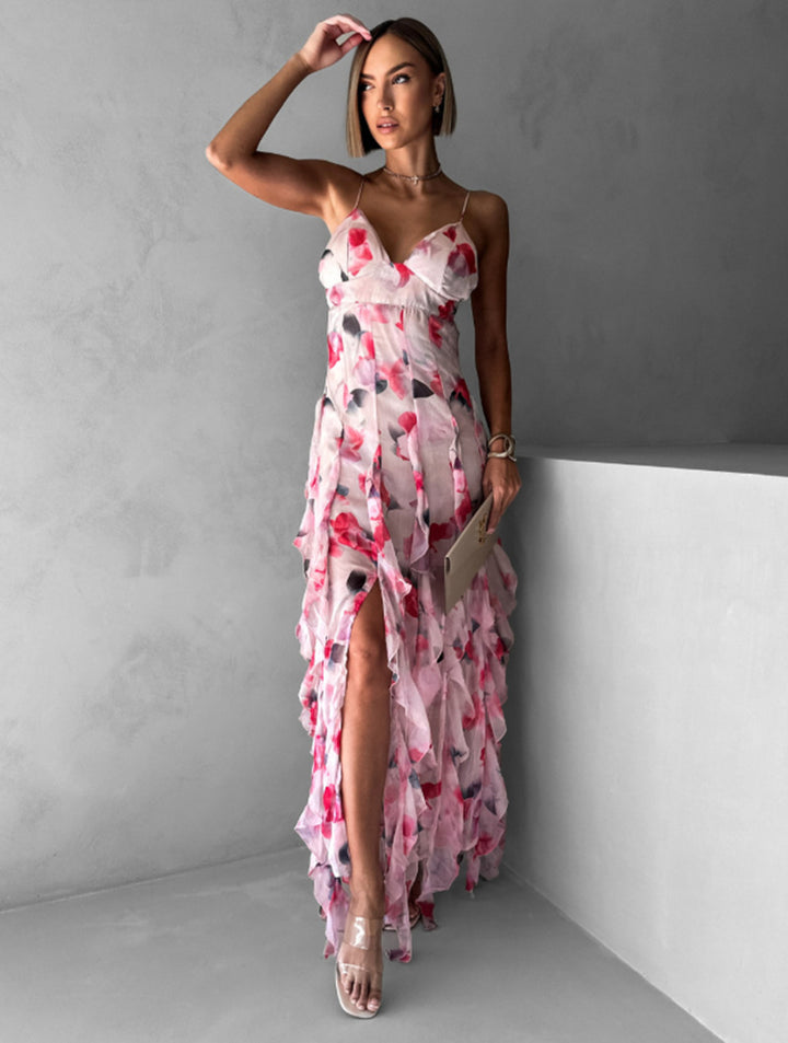 Ladies summer maxi dress with floral prints Lisslune