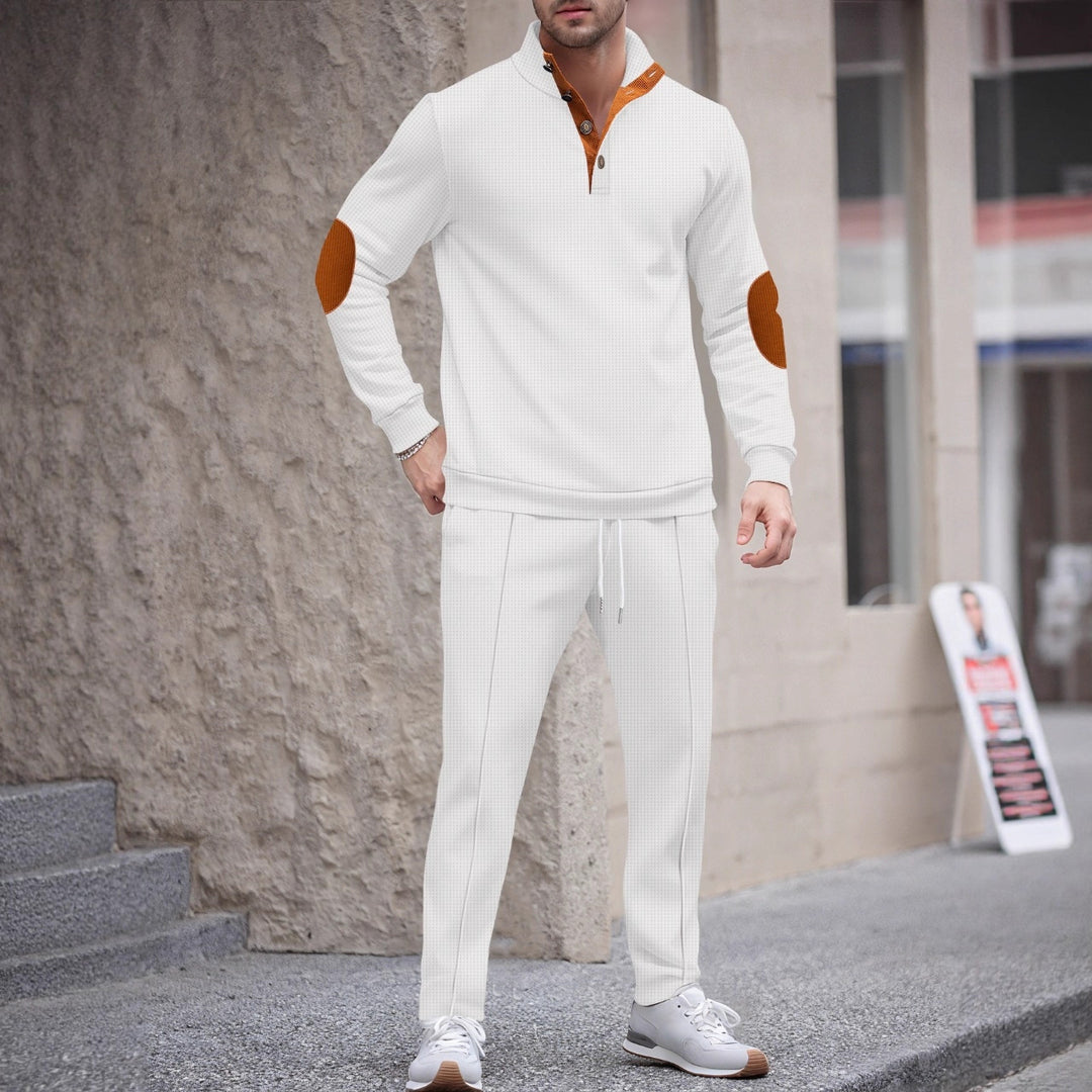 Men's sporty set with modern collar and elegant applications Lisslune