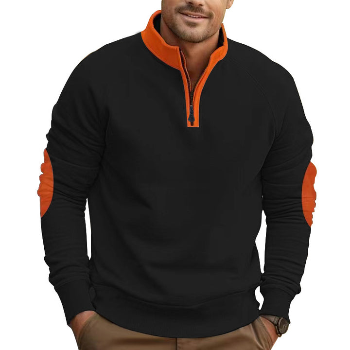 Men's sporty sweatshirt with stand-up collar and trendy contrast details Lisslune