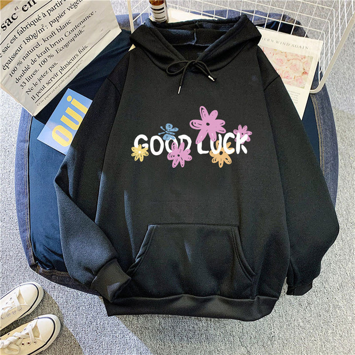 Women's hoodie with cheerful design and printed lettering Lisslune