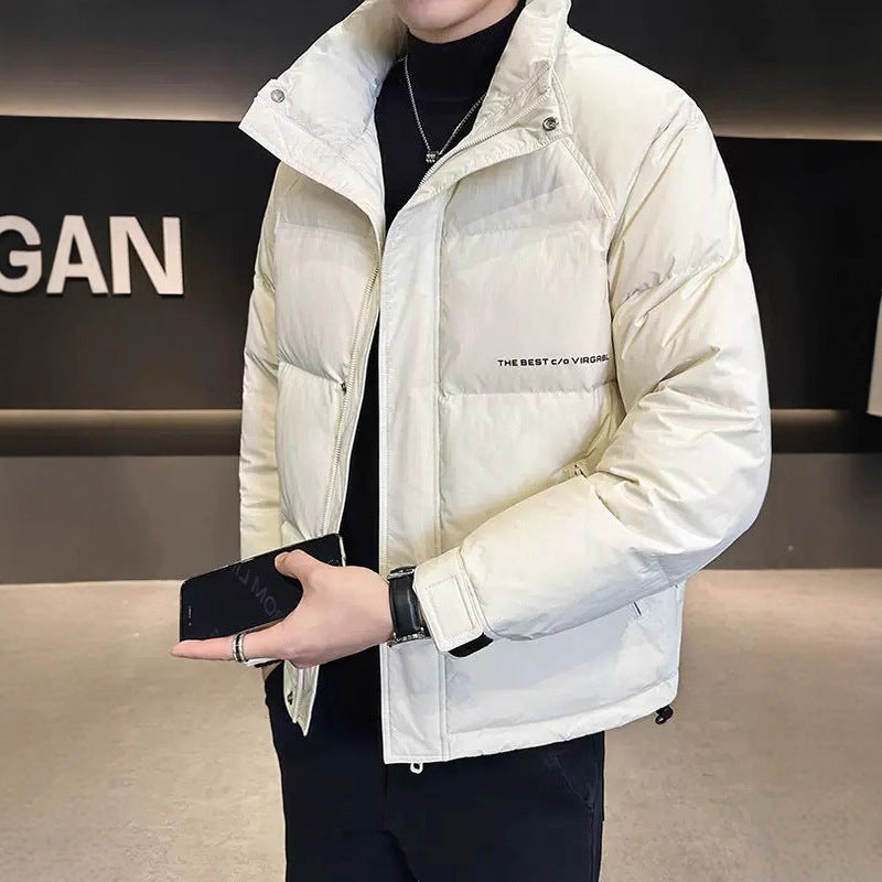 Men's Warming Padded Jacket with High Collar and Practical Pockets Lisslune