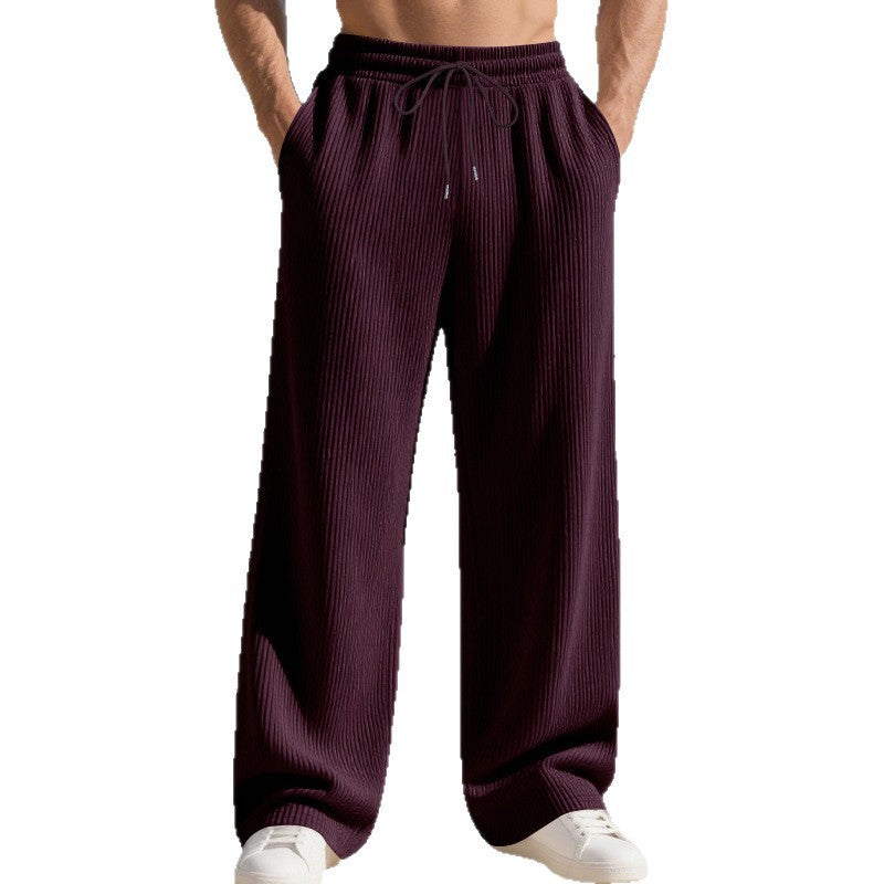 Men's leisure pants made of soft ribbed material Lisslune