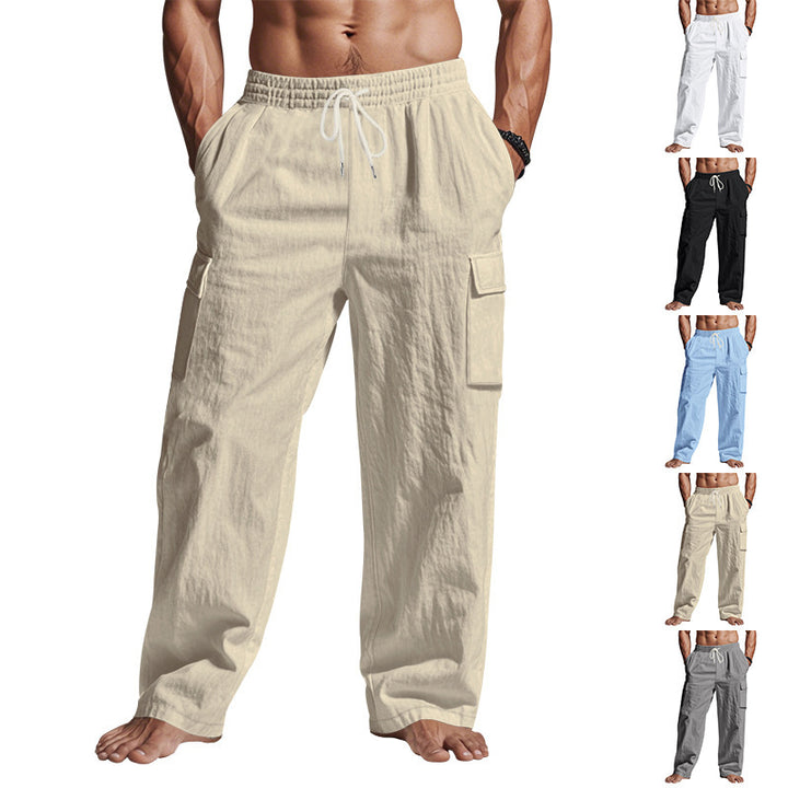 Men's cargo shorts with practical side pockets and elastic waistband Lisslune