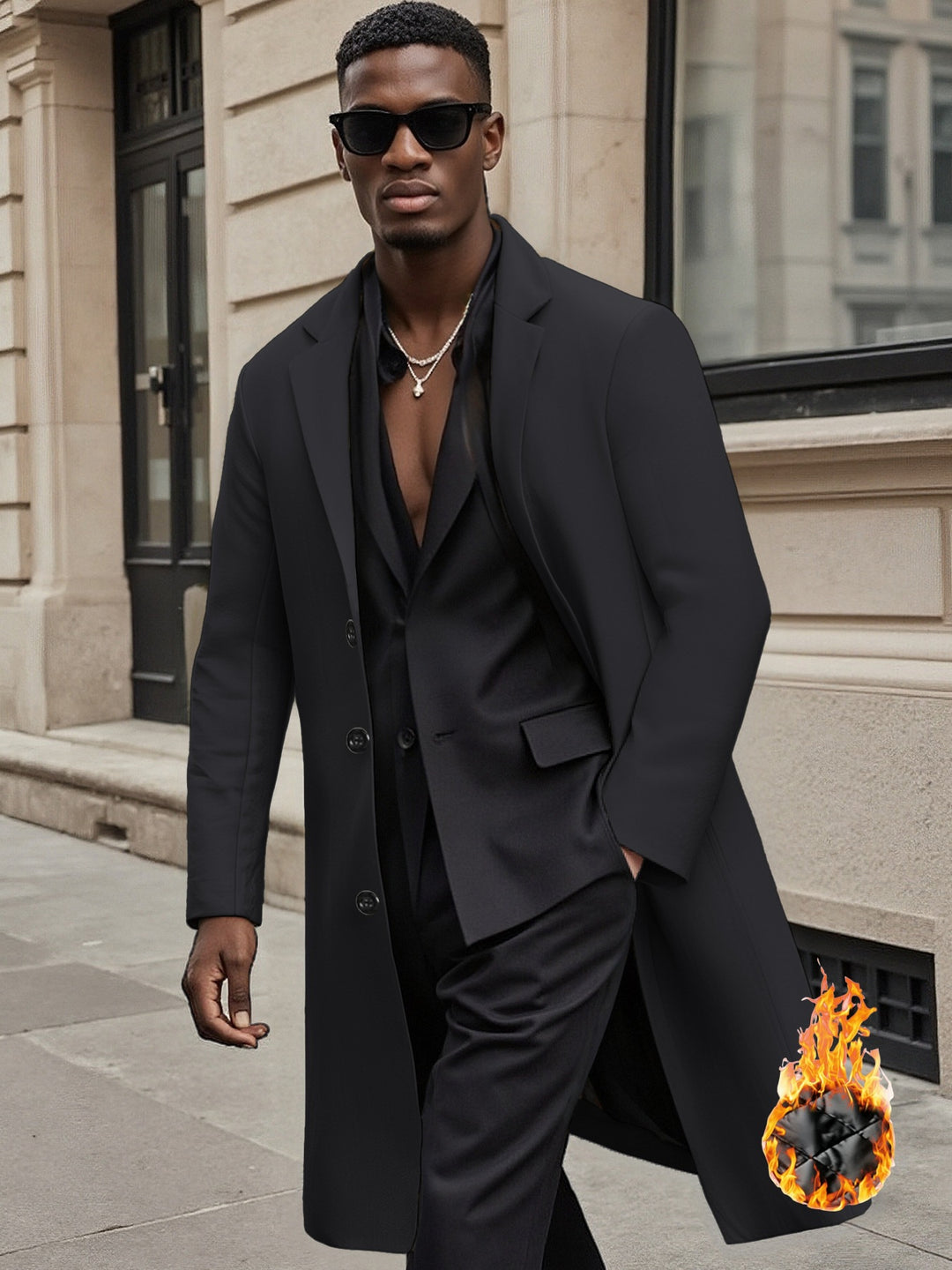 Men's elegant and stylish long coat Lisslune