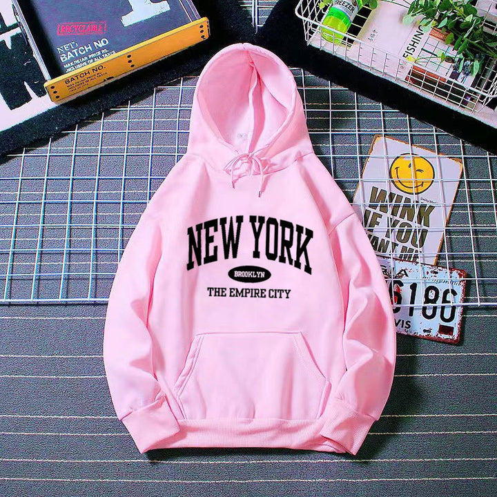Women Cozy Hoodie with New York Print Lisslune