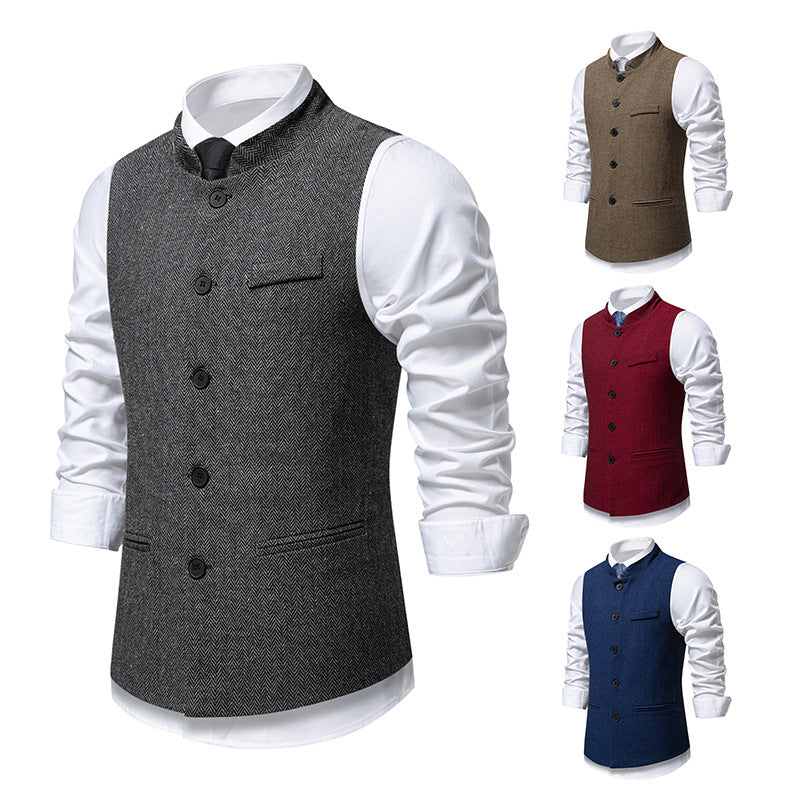 Men's elegant vest with classic design and textured fabric Lisslune