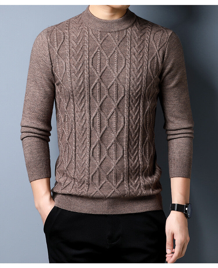 Men's knit sweater with textured cable pattern Lisslune