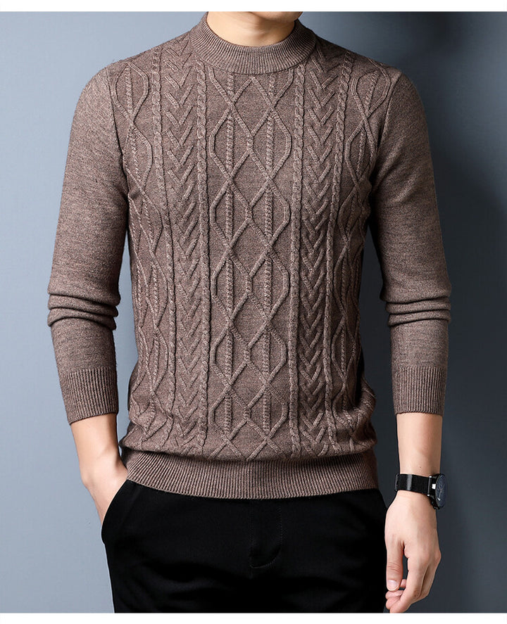 Men's knit sweater with textured cable pattern Lisslune