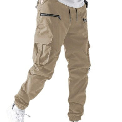 Men's cargo joggers with elastic waistband and practical zip pockets Lisslune