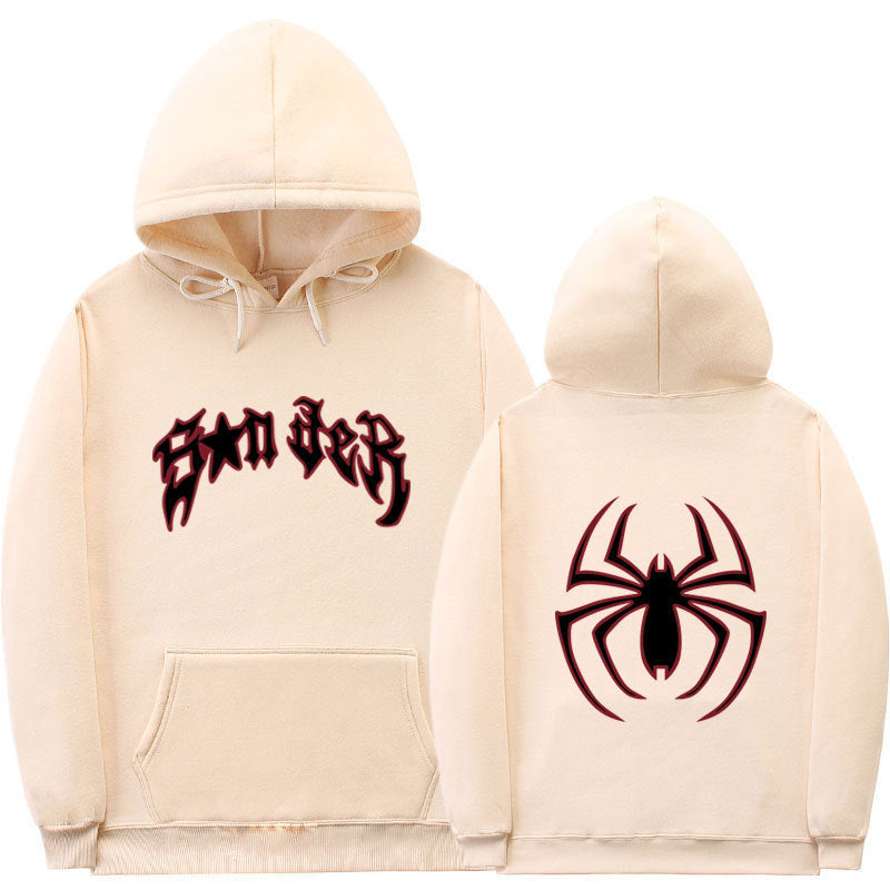 Women's hoodie with striking spider motif and coarse lettering Lisslune