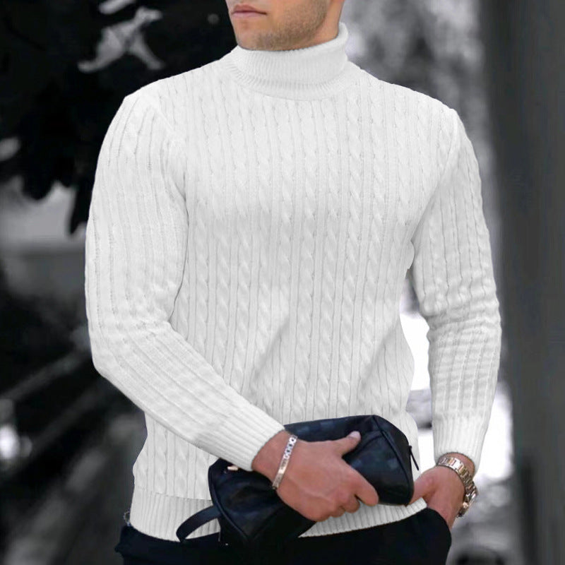 Men's modern turtleneck sweater with textured design Lisslune