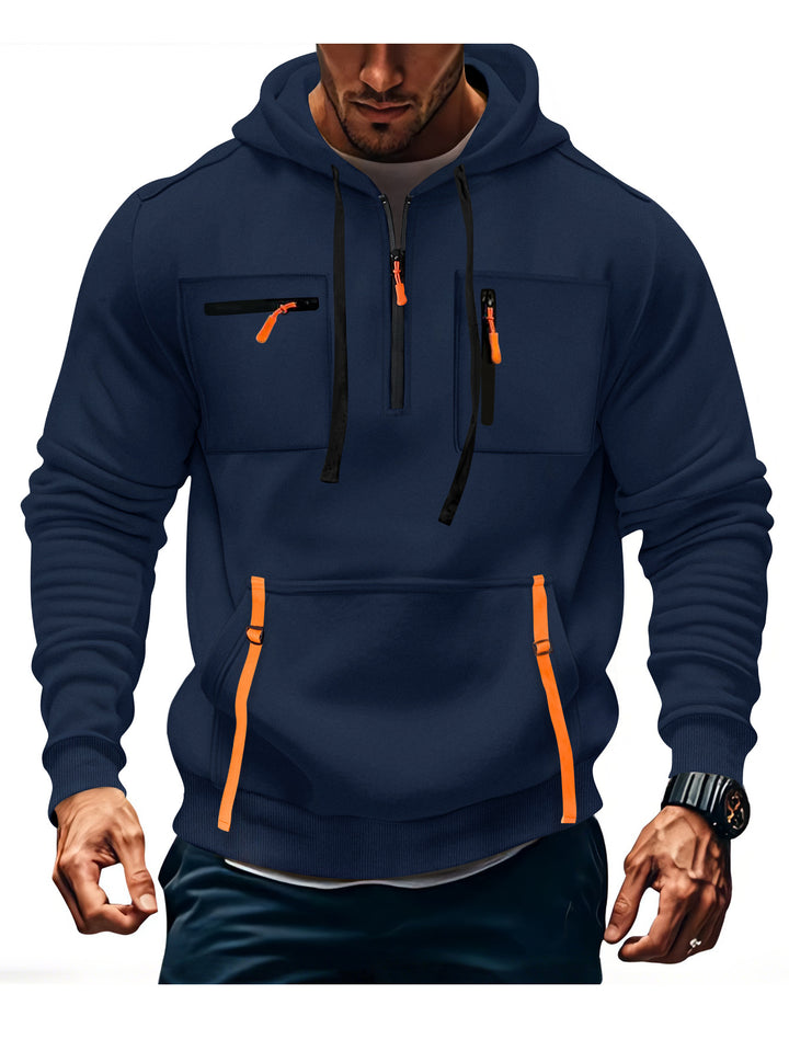 Men's stylish hoodie with functional zippered pockets Lisslune