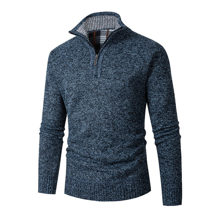 Men's sweater with high collar and practical zipper Lisslune