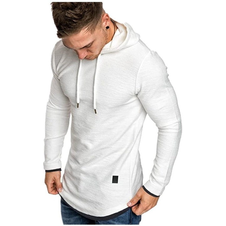 Men's Longline Hoodie Shirt with stylish, asymmetrical hem Lisslune