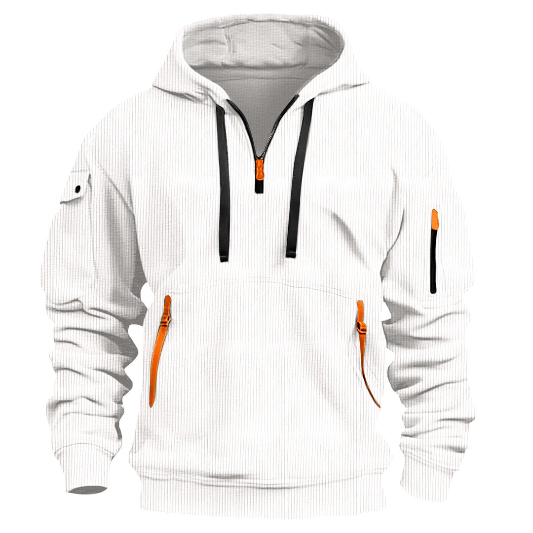 Men's sporty hoodie with innovative zipper and practical pockets Lisslune