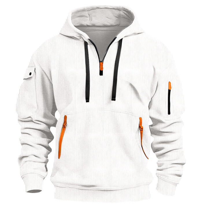 Men's sporty hoodie with innovative zipper and practical pockets Lisslune