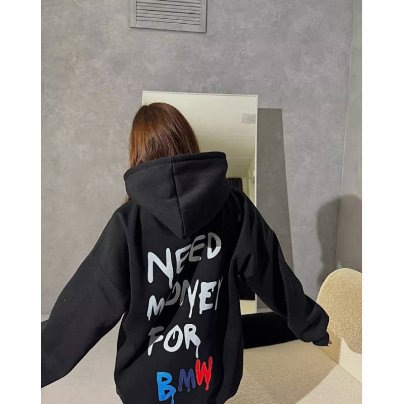 Women Oversized Hoodie with stylish lettering Lisslune