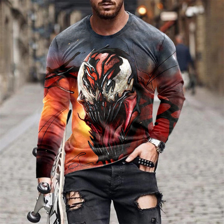 Men's long sleeve t-shirt with artistic Venom design Lisslune
