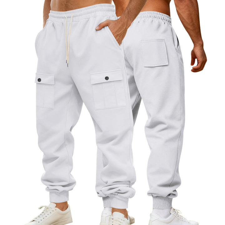 Men's cargo joggers with elastic waistband and functional pockets Lisslune