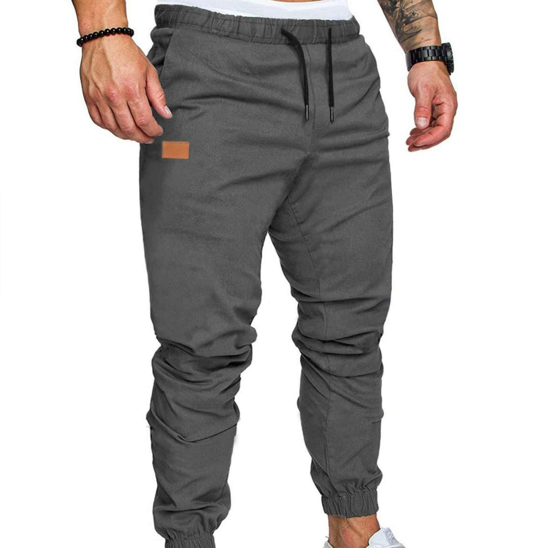 Men's casual jogging pants with elastic waistband and practical zip pockets Lisslune
