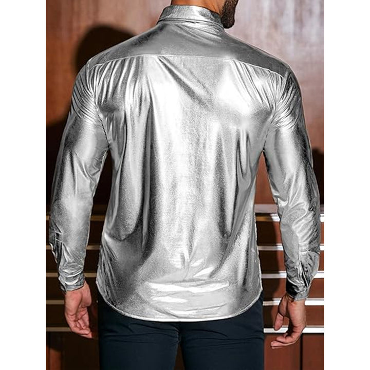 Men's elegant sequined shirt with luxurious flock pattern Lisslune