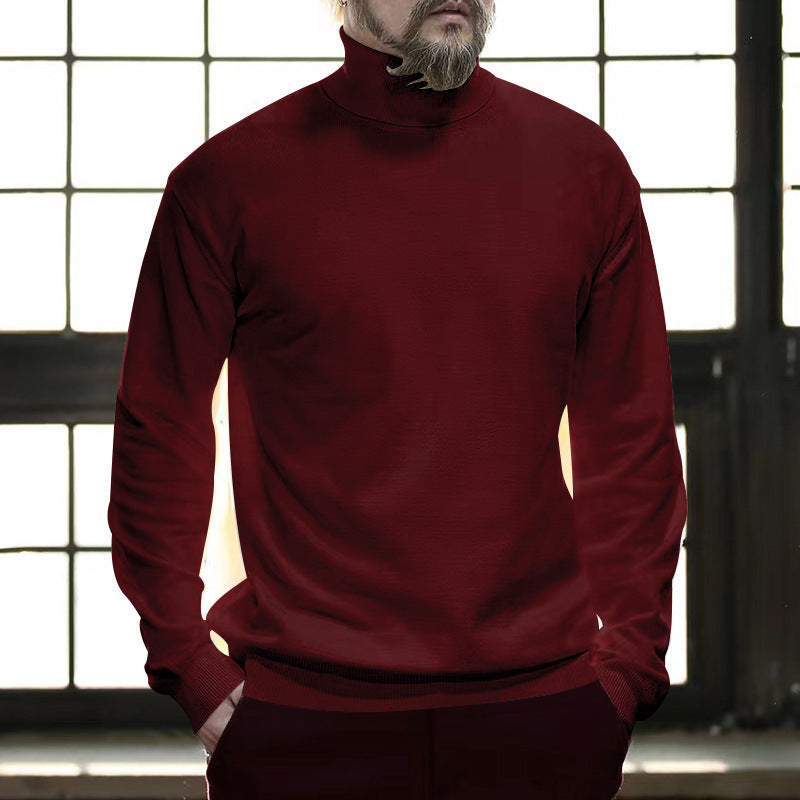 Men's long-sleeved stand-up collar sweater made from high-quality cotton blend Lisslune