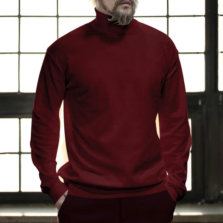 Men's long-sleeved stand-up collar sweater made from high-quality cotton blend Lisslune