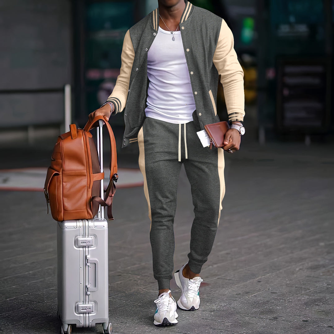 Men's sporty leisure set with bomber jacket and jogging pants Lisslune