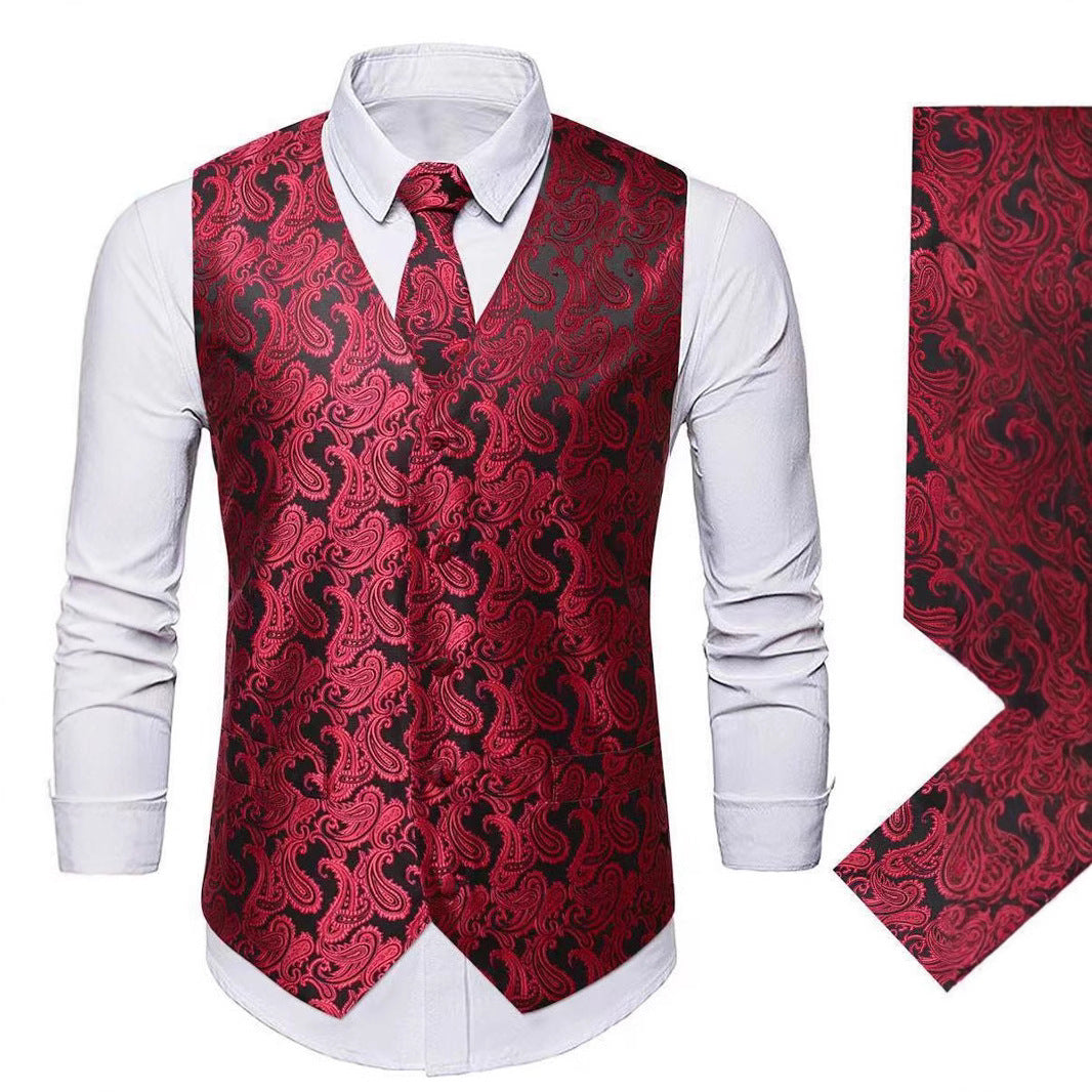 Men's elegant waistcoat with paisley pattern Lisslune