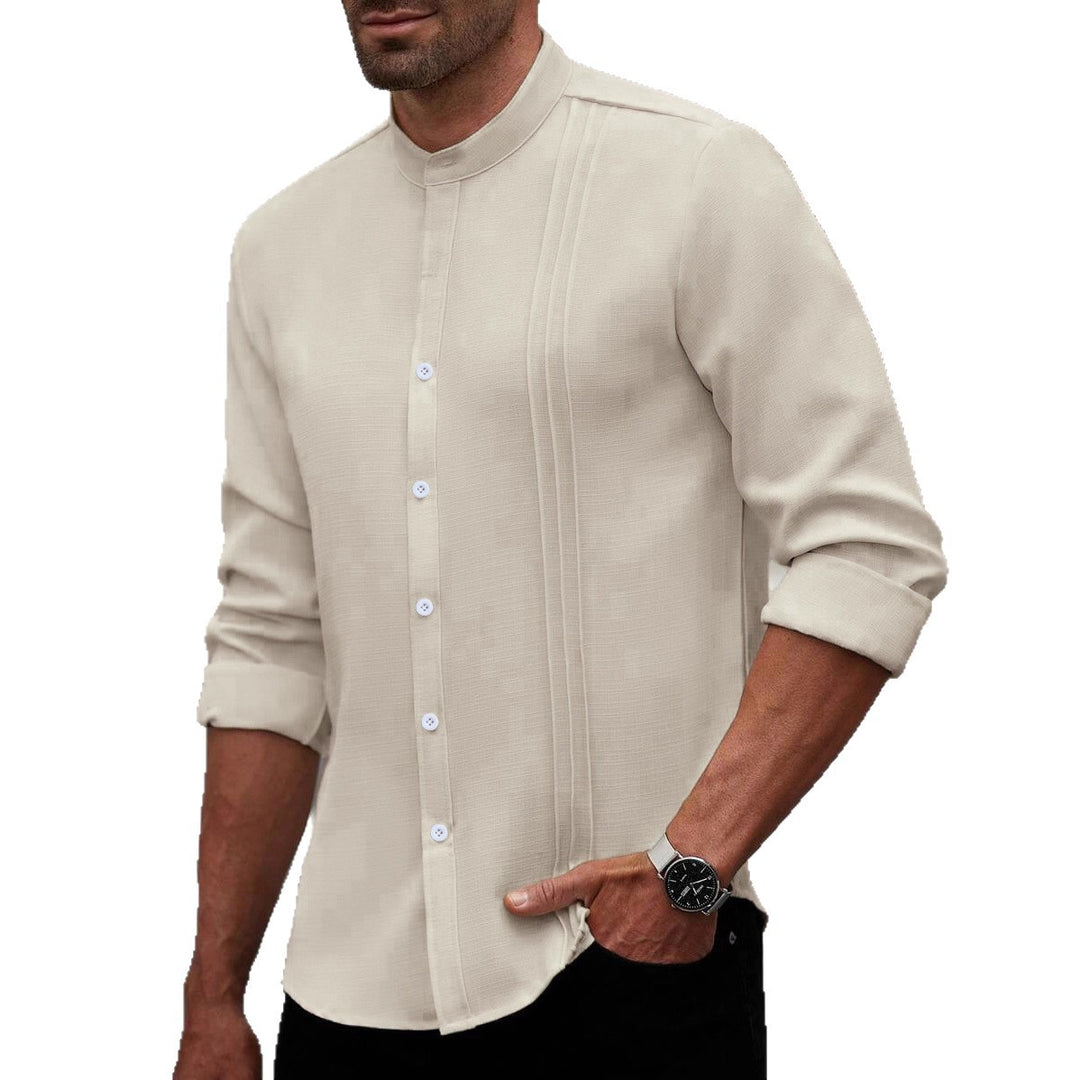 Men's Elegant and Modern Stand-Up Collar Shirt Lisslune