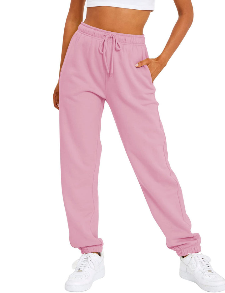 Women’s sporty leisure pants with elastic waistband and high-waisted cut Lisslune