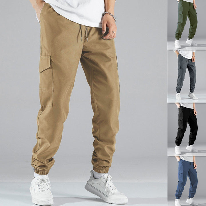 Men's cargo pants with elastic waistband and practical side pockets Lisslune