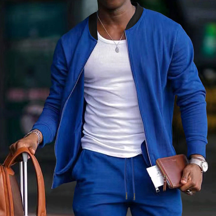 Men's sporty bomber jacket with elastic inserts and practical zipper Lisslune