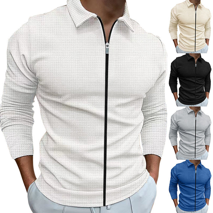 Men's functional pullover with zipper and textured design Lisslune