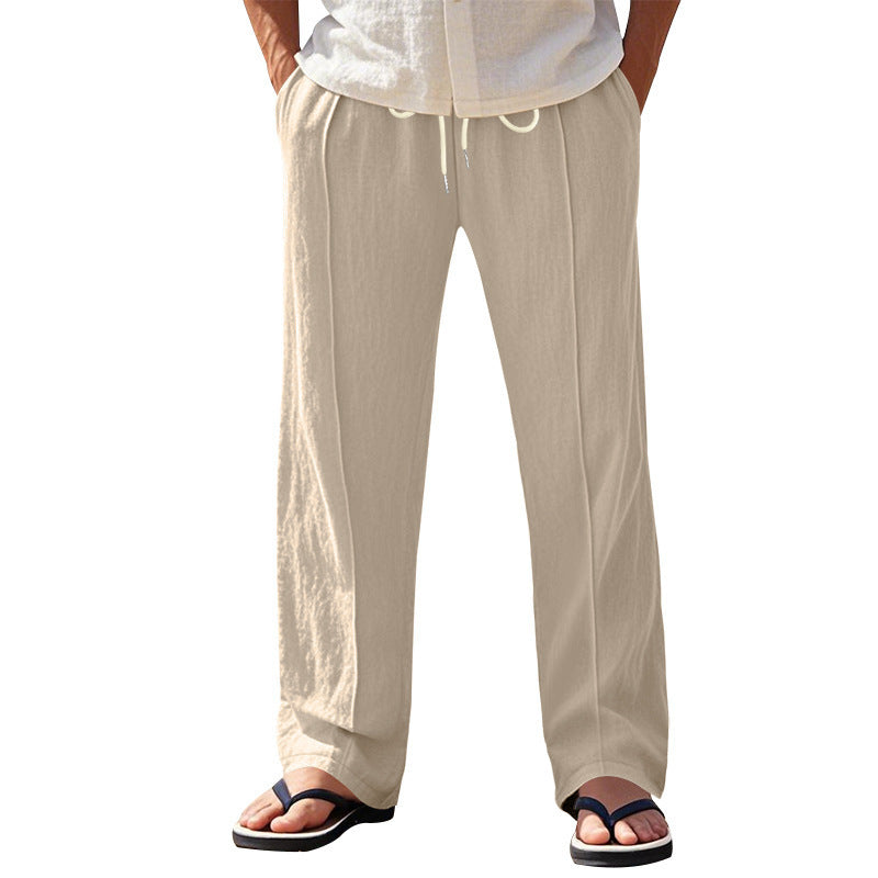 Men's airy beach pants with elastic waistband and practical side pockets Lisslune
