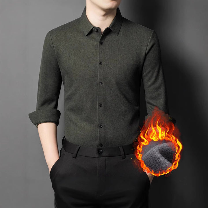 Men's Elegant Long Sleeve Shirt with Fine Structural Design Lisslune