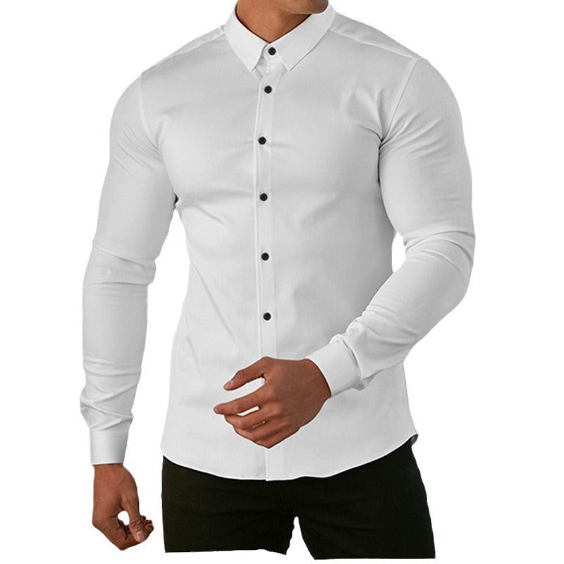 Men's sporty long sleeve shirt with textured fabric and modern cut Lisslune
