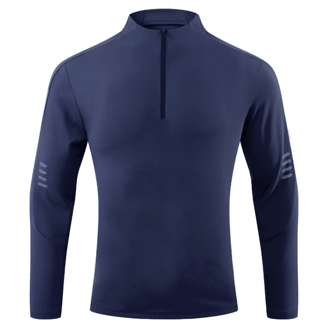 Men's functional long sleeve shirt with high collar and innovative zipper Lisslune