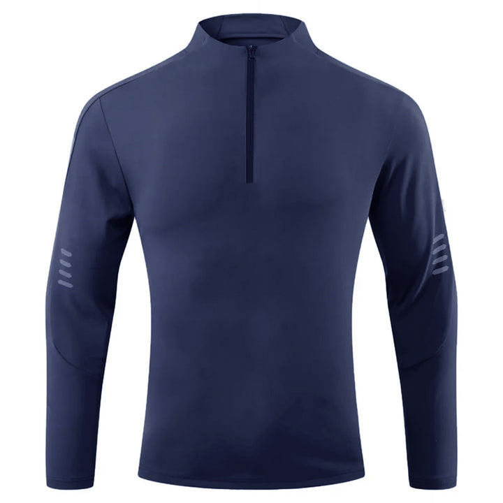Men's functional long sleeve shirt with high collar and innovative zipper Lisslune