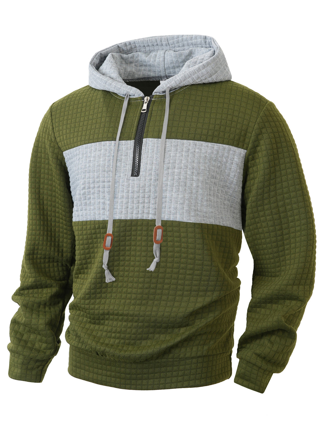 Men's hoodie with 1/4 zipper and textured design Lisslune