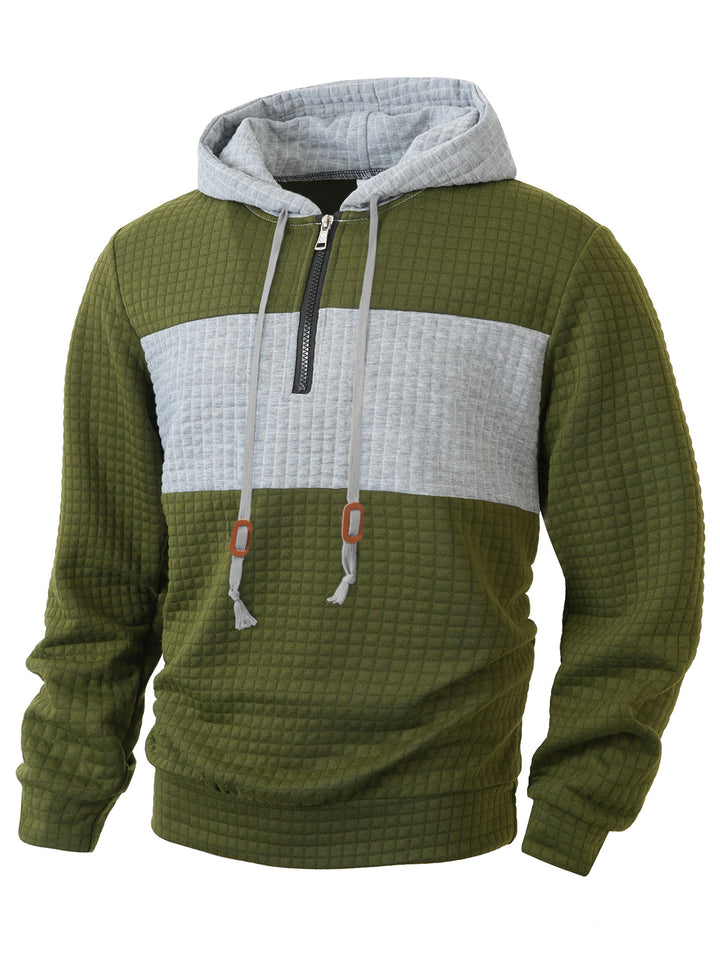 Men's hoodie with 1/4 zipper and textured design Lisslune