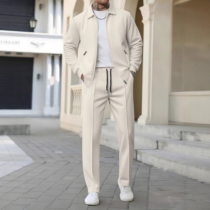 Men's leisure suit with modern pattern mix and high wearing comfort Lisslune