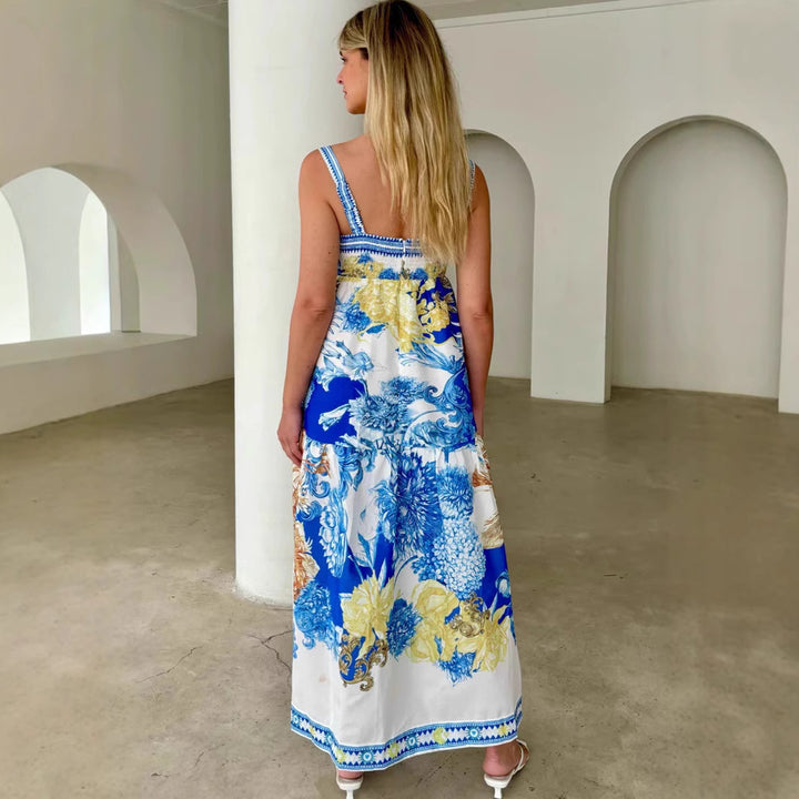 Women's maxi dress with floral design and airy fit