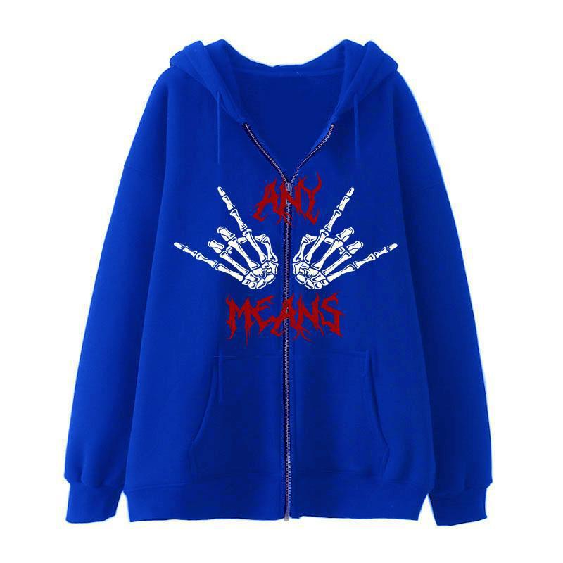 Women's hoodie with unique skeleton design and practical kangaroo pockets Lisslune